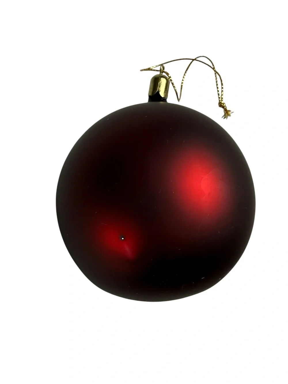 6 Christmas Glass Ball Ornaments Matte **Pottery Barn Sugar Plum Purple Gold Red